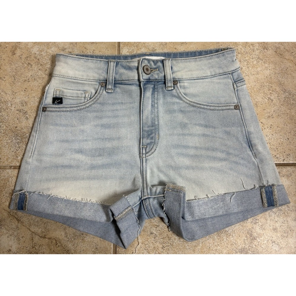 KanCan KC9208L Light Wash Cuffed Denim Cut Off Shorts Women's Size Small (S)